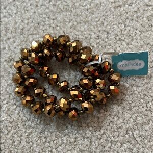 Maurices Metallic Bronze Beaded Bracelet Set